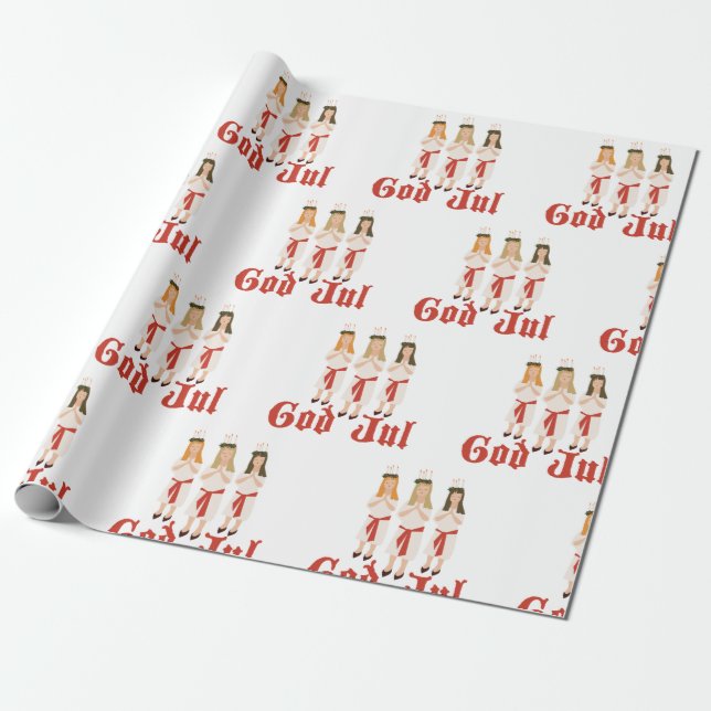 God Jul Wrapping Paper (Unrolled)