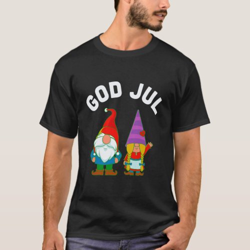 God Jul Xmas Swedish Tomte Gnome Matching Family C T_Shirt