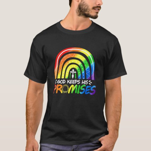 God Keeps His Promise Rainbow Christian Bible Noah T_Shirt