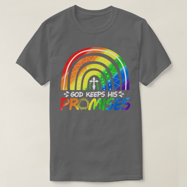 God Keeps His Promise Rainbow Christian Bible Noah T-Shirt (Design Front)