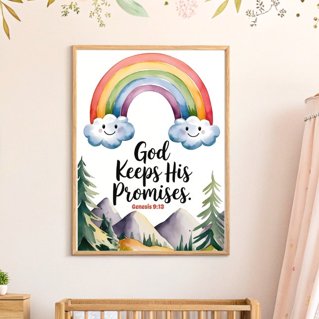 God Keeps His Promises Christian Nursery Wall Art (Creator Uploaded)