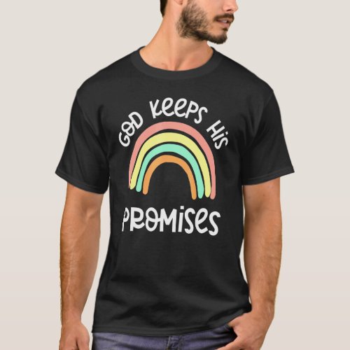God Keeps His Promises Christian Rainbow Bible Gen T_Shirt