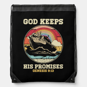 God Keeps His Promises Genesis 9 13 Rainbow Noah A Drawstring Bag