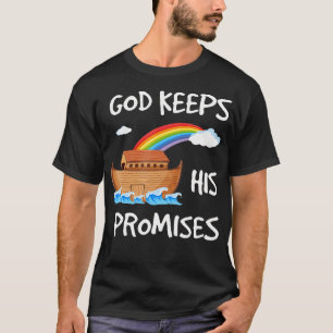 God Keeps His Promises Noah'S Ark Christian Rainbo T-Shirt