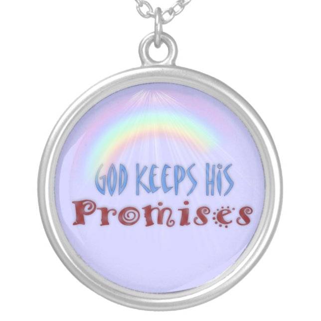 God Keeps His Promises Ornament Silver Plated Necklace (Front)
