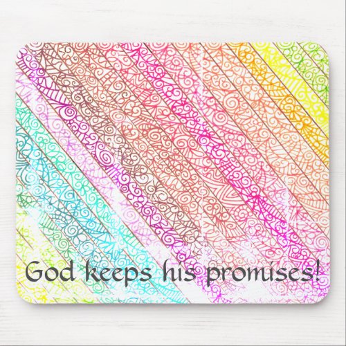 God Keeps His Promises Rainbow  Mouse Pad