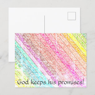 "God Keeps His Promises!" Rainbow Postcard