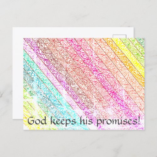 God Keeps His Promises Rainbow Postcard