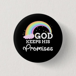 God Keeps His Promises Rainbow Religious Jesus Lov Button