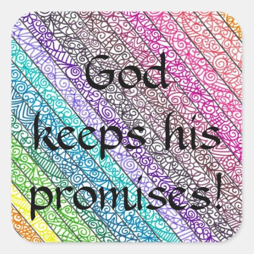 God Keeps His Promises Square Stickers