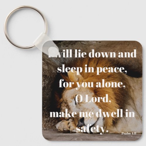 God Keeps Me Safe Psalm 48 Bible Verse Keychain