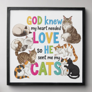 God Knew My Heart Needed Love – Cute Cat Lover  Peel And Stick Photo Tile