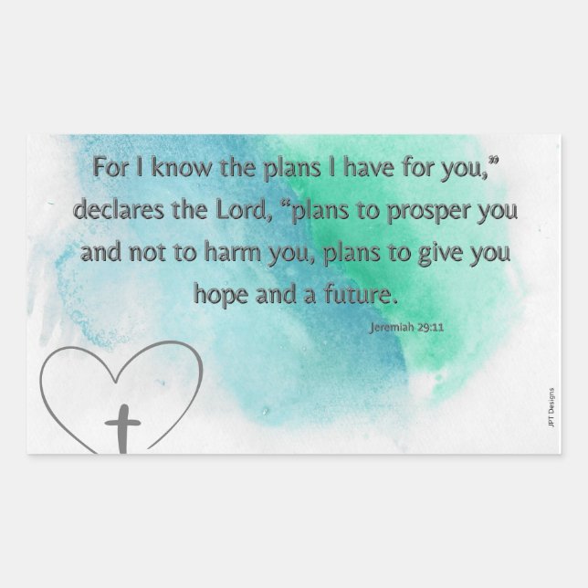 God Knows My Plans  Rectangular Sticker (Front)