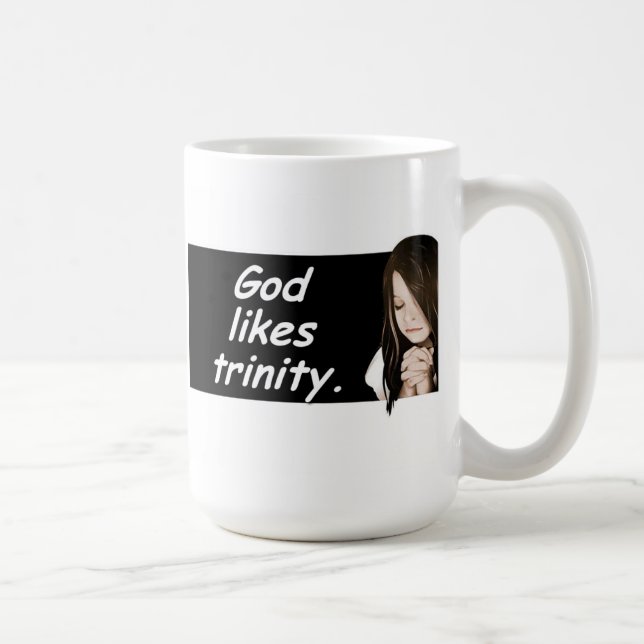 God likes trinity. Russian proverbs-coffee mug. Coffee Mug (Right)