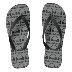 God Listens Faith Based Quote G/B All-Over Unisex Flip Flops