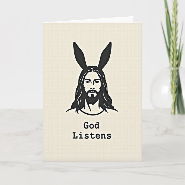 God Listens Thoughtful Art Card (Front)