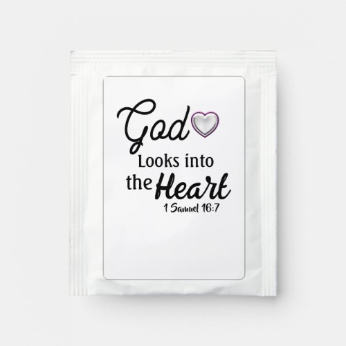 God Looks into the Heart Bible Verse Coffee Tea Bag Drink Mix