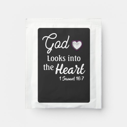 God Looks into the Heart Religious Bible Verse Tea Bag Drink Mix