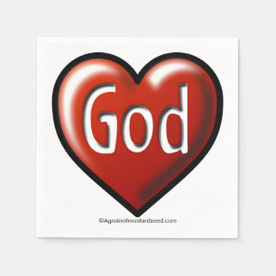God love heart napkins