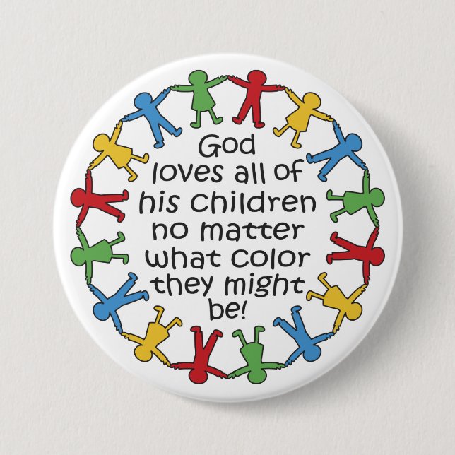 God Loves All Button (Front)