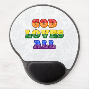 "God Loves All" Gay/LGBTQIA+/Queer Christian Pride Gel Mouse Pad