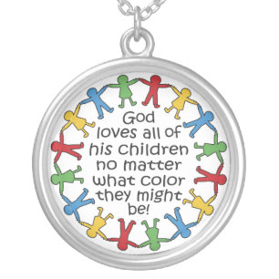 God Loves All Silver Plated Necklace