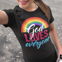 God Loves Everyone Cute Rainbow Christian Quote