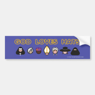 God Loves Hats Bumper Sticker