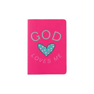 God Loves Me Dark Pink Passport Holder