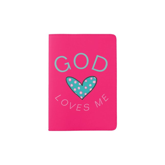God Loves Me Dark Pink Passport Holder (Front)