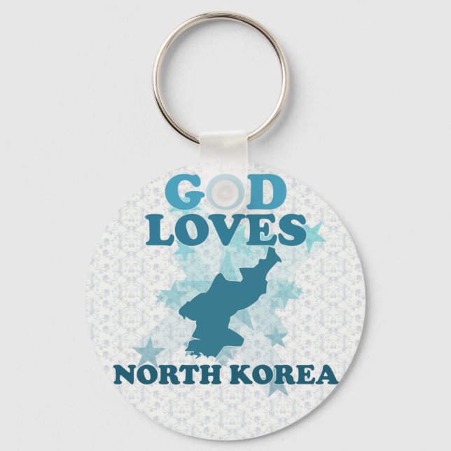 God loves north korea keychain (Front)
