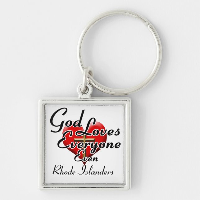 God Loves Rhode Islanders Keychain (Front)