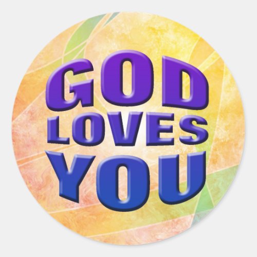 God Loves You 2 Classic Round Sticker