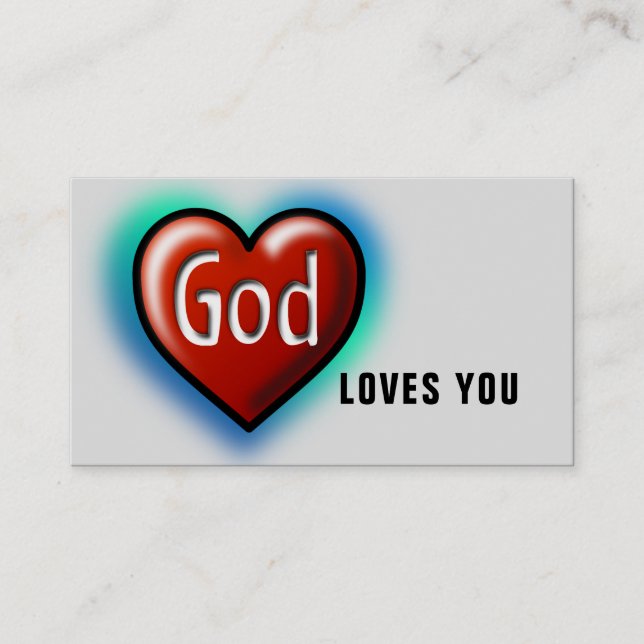 God Loves You Christian Business Card (Front)
