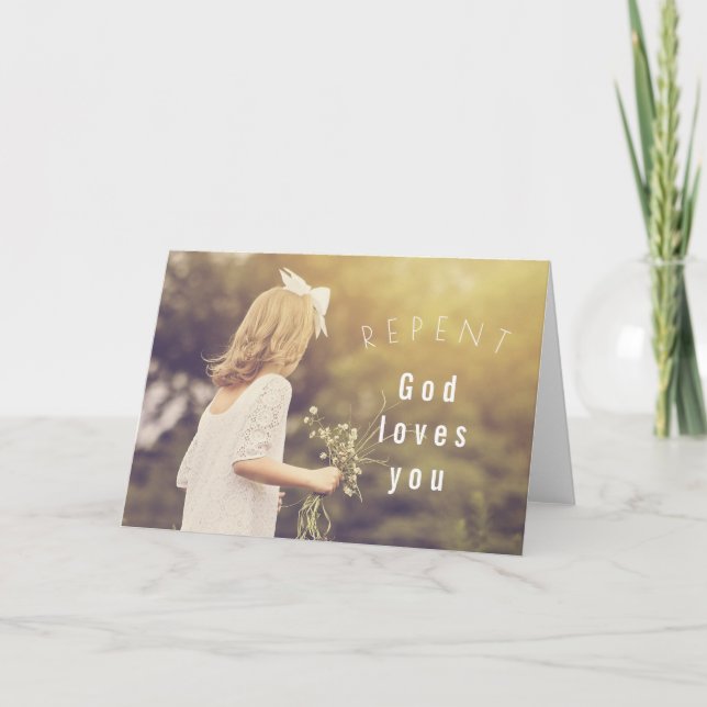 God loves you, Christian custom folded card (Front)