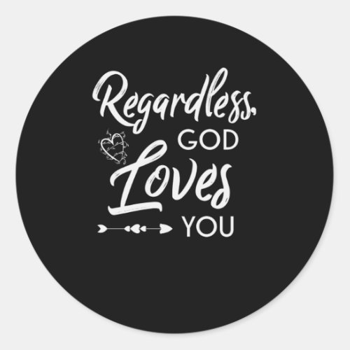 God Loves You Christian Faith Quote Classic Round Sticker