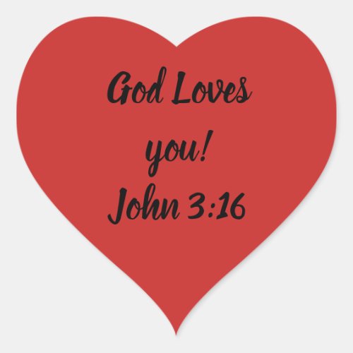 God Loves you Heart Sticker