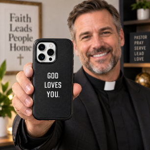 God Loves You Period Black and White Any Phone iPhone 15 Pro Max Case