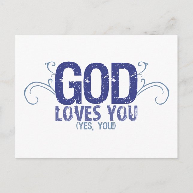 God Loves You (yes, you!) Postcard (Front)