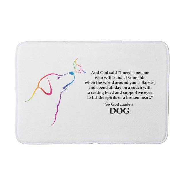 God Made a Dog Bath Mat (Front)