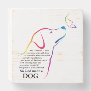 God Made a Dog Wooden Box Sign