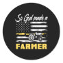 God Made A Farmer American Flag Tractor Farmer Classic Round Sticker