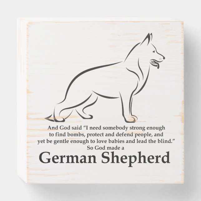 God Made a Shepherd Wooden Box Sign (Front Horizontal)