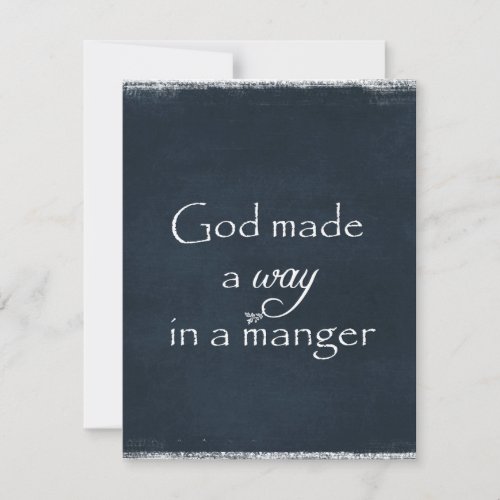 God made a way in a Manger Quote Holiday Card