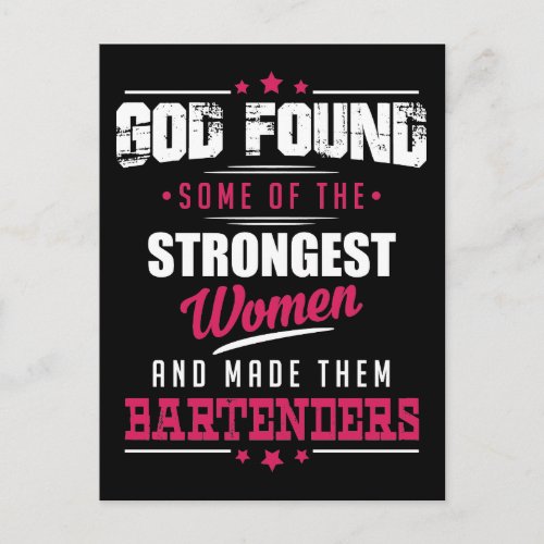 God Made Bartenders Hilarious Profession Design Postcard