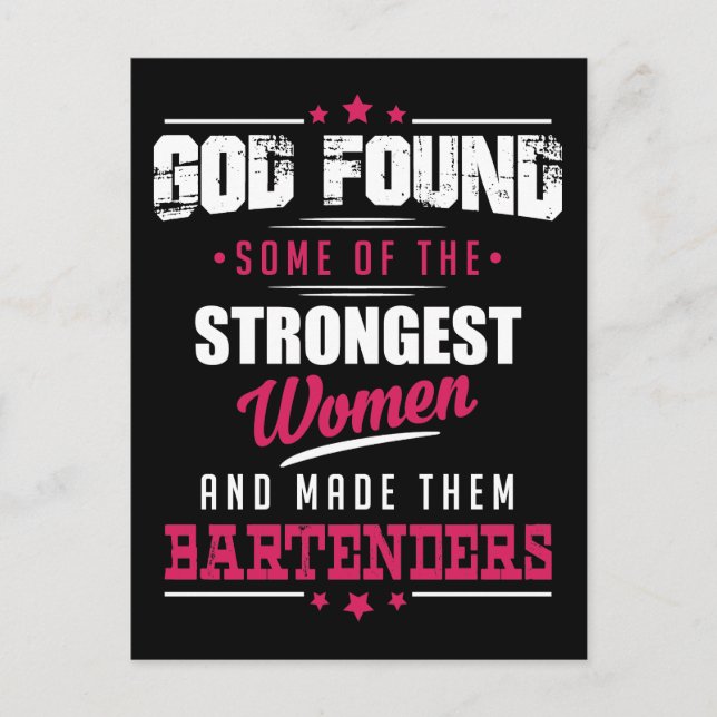 God Made Bartenders Hilarious Profession Design Postcard (Front)