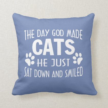 GOD MADE CATS THROW PILLOW