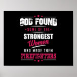 God Made Firefighters Hilarious Profession Design Poster