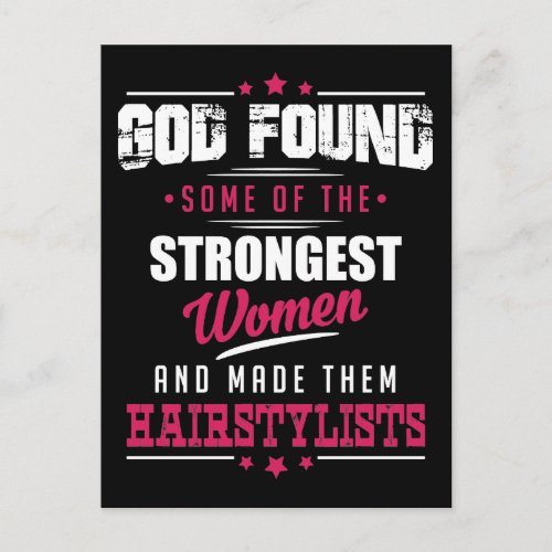 God Made HairStylists Hilarious Profession Design Postcard