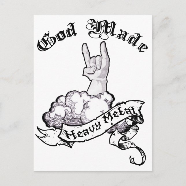 God made heavy metal postcard (Front)